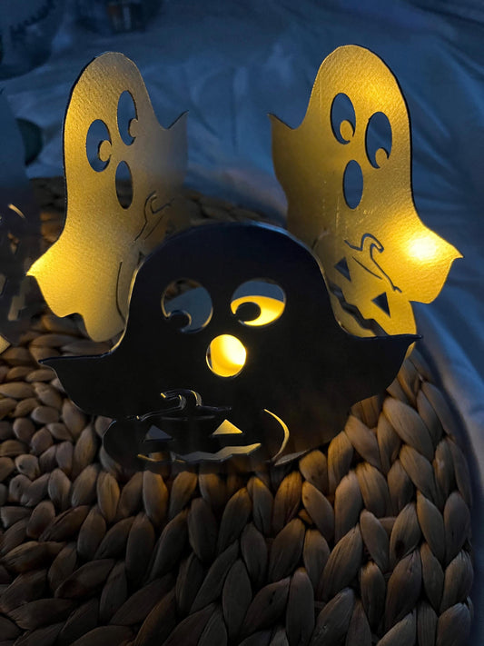 Ghost and Pumpkin Tea Light Holders