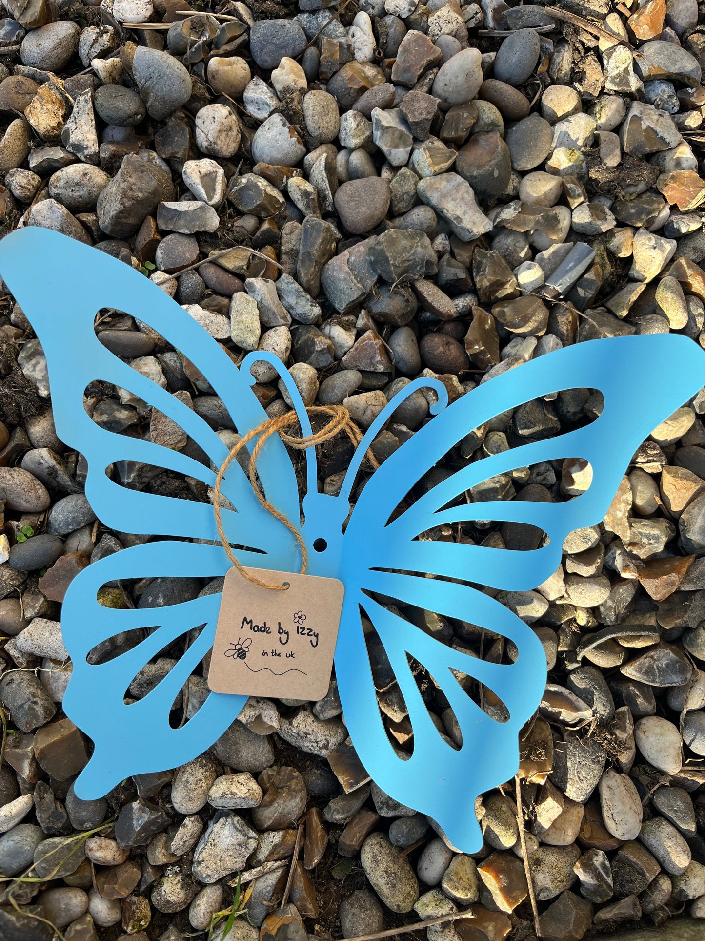 Blue Painted Butterfly Garden Wall Mount Spring Decoration