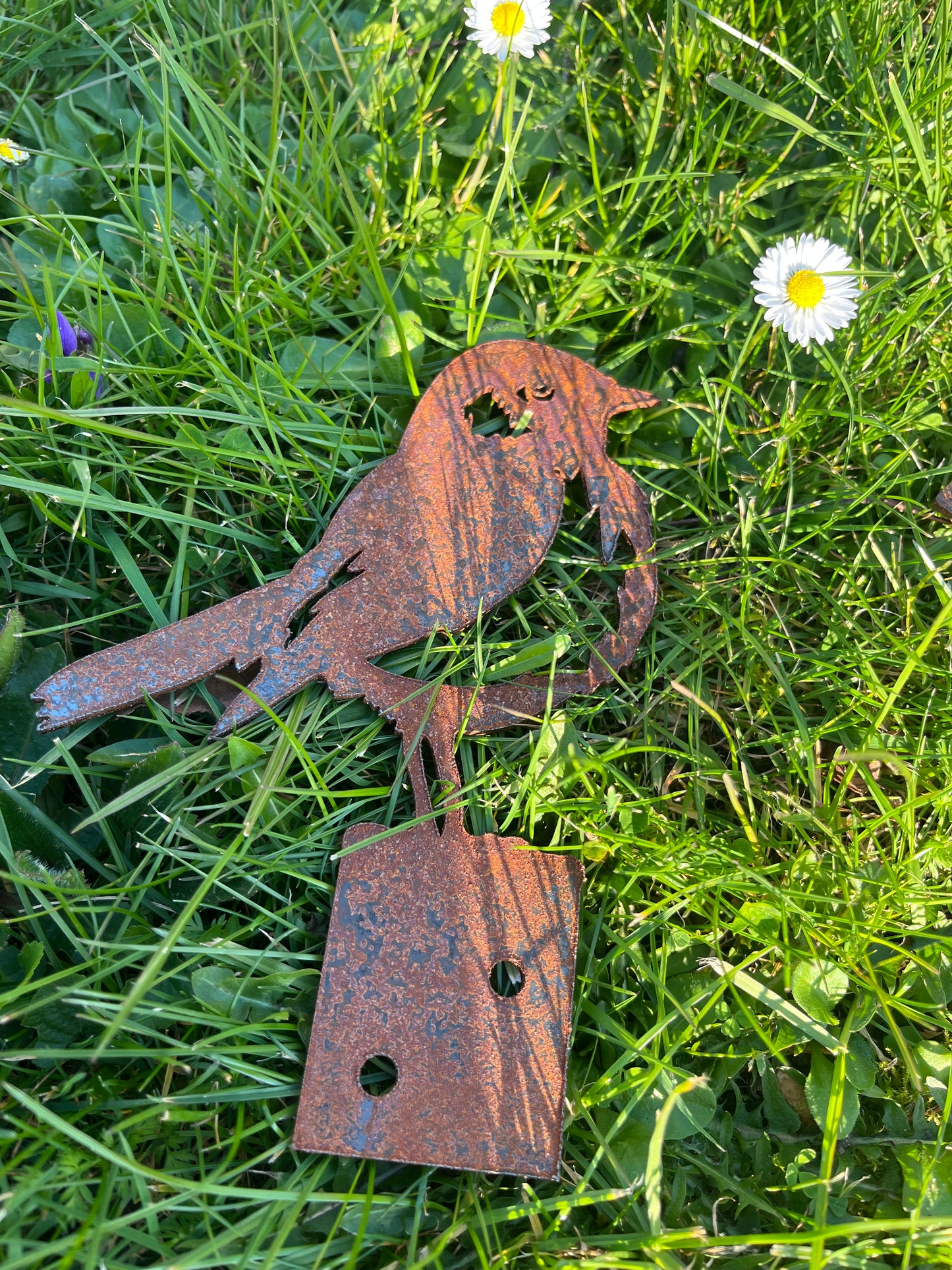 Corten Robin Fence Post Topper Rust Garden Decoration