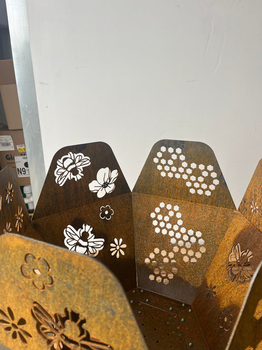 Bee and Honeycomb Fire Bowl