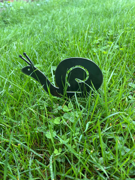 Corten Snail Garden Stake Decoration - Rusty Metal Garden Decor