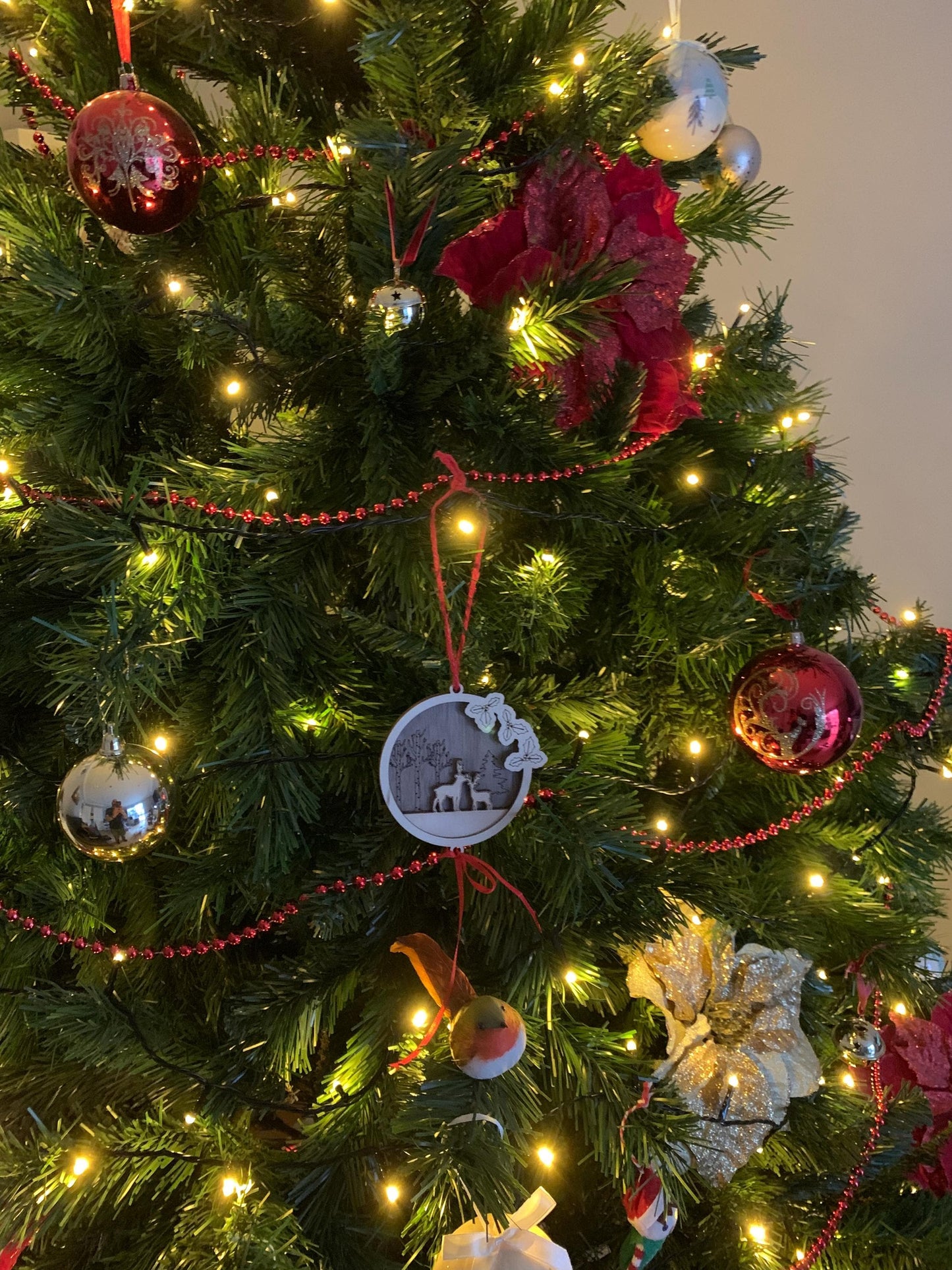 Winter reindeer bauble