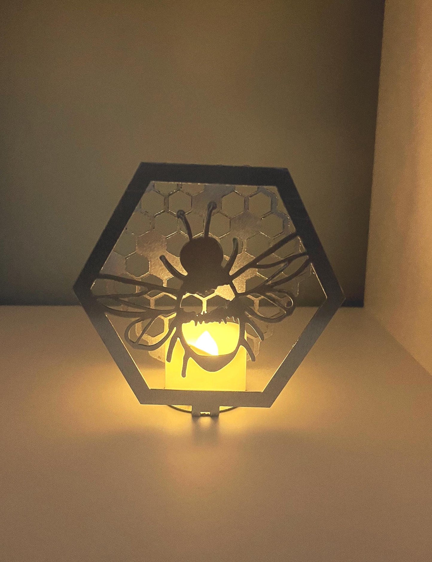 Bee and Honeycomb Tealight Holder