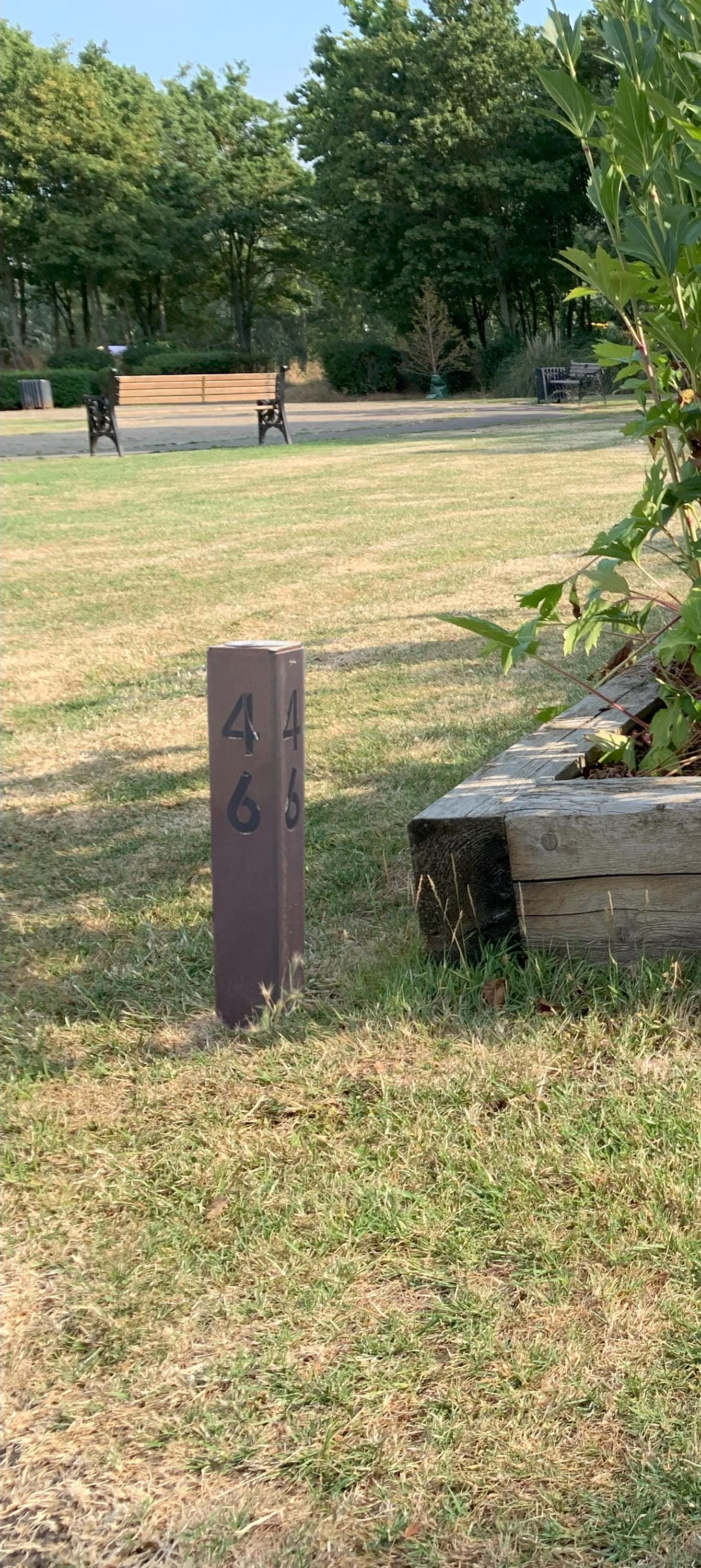 Decorative Rusty house number post