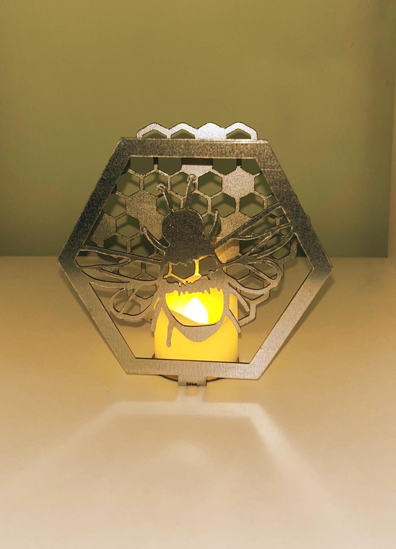 Bee and Honeycomb Tealight Holder