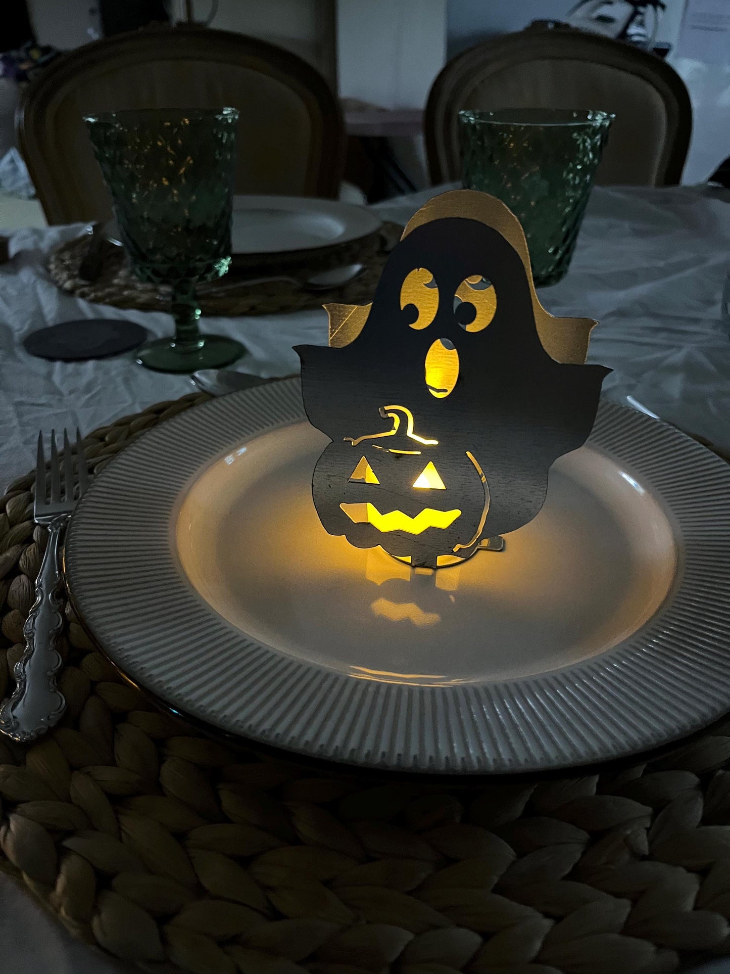Ghost and Pumpkin Tea Light Holders