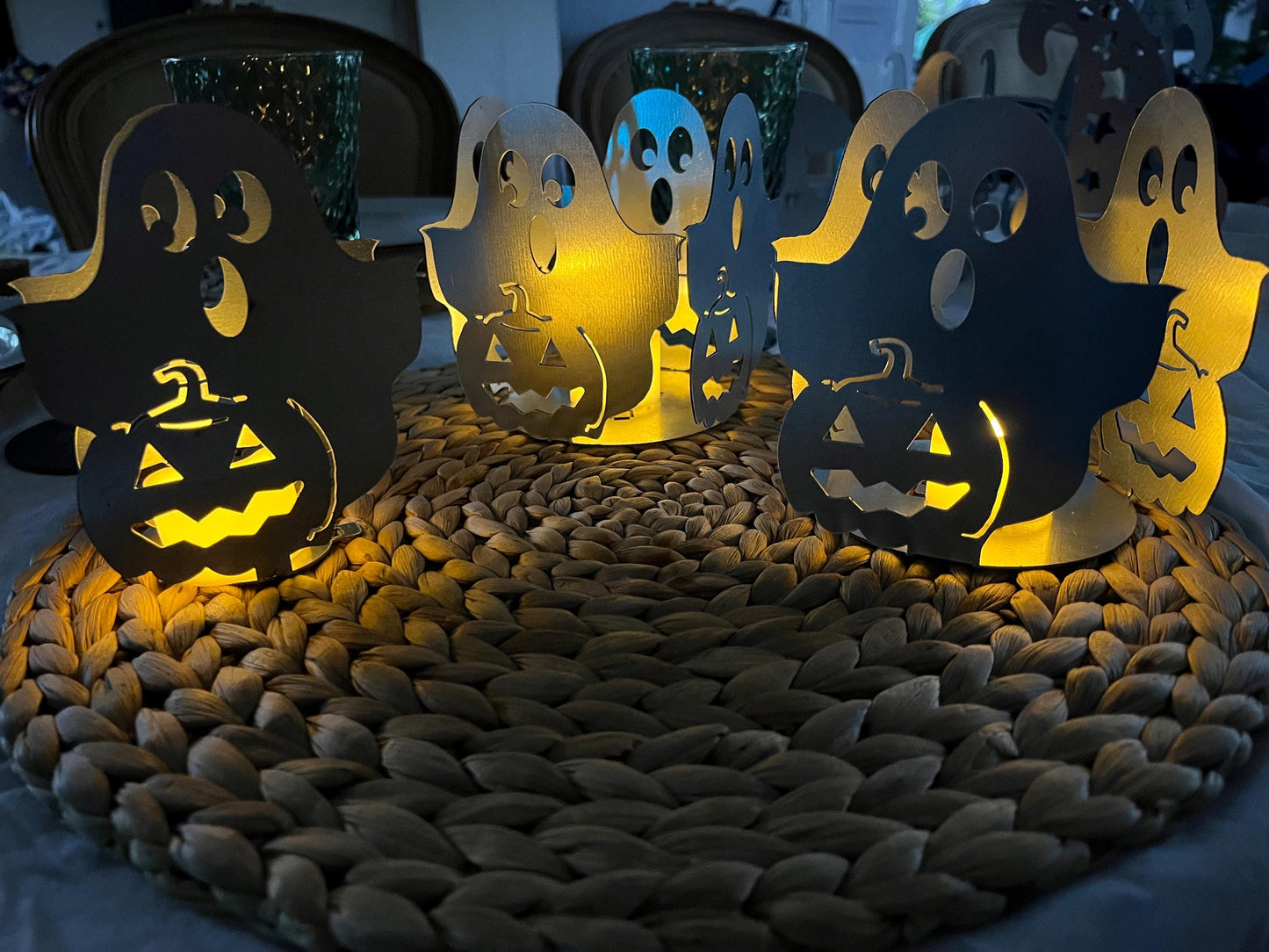 Ghost and Pumpkin Tea Light Holders