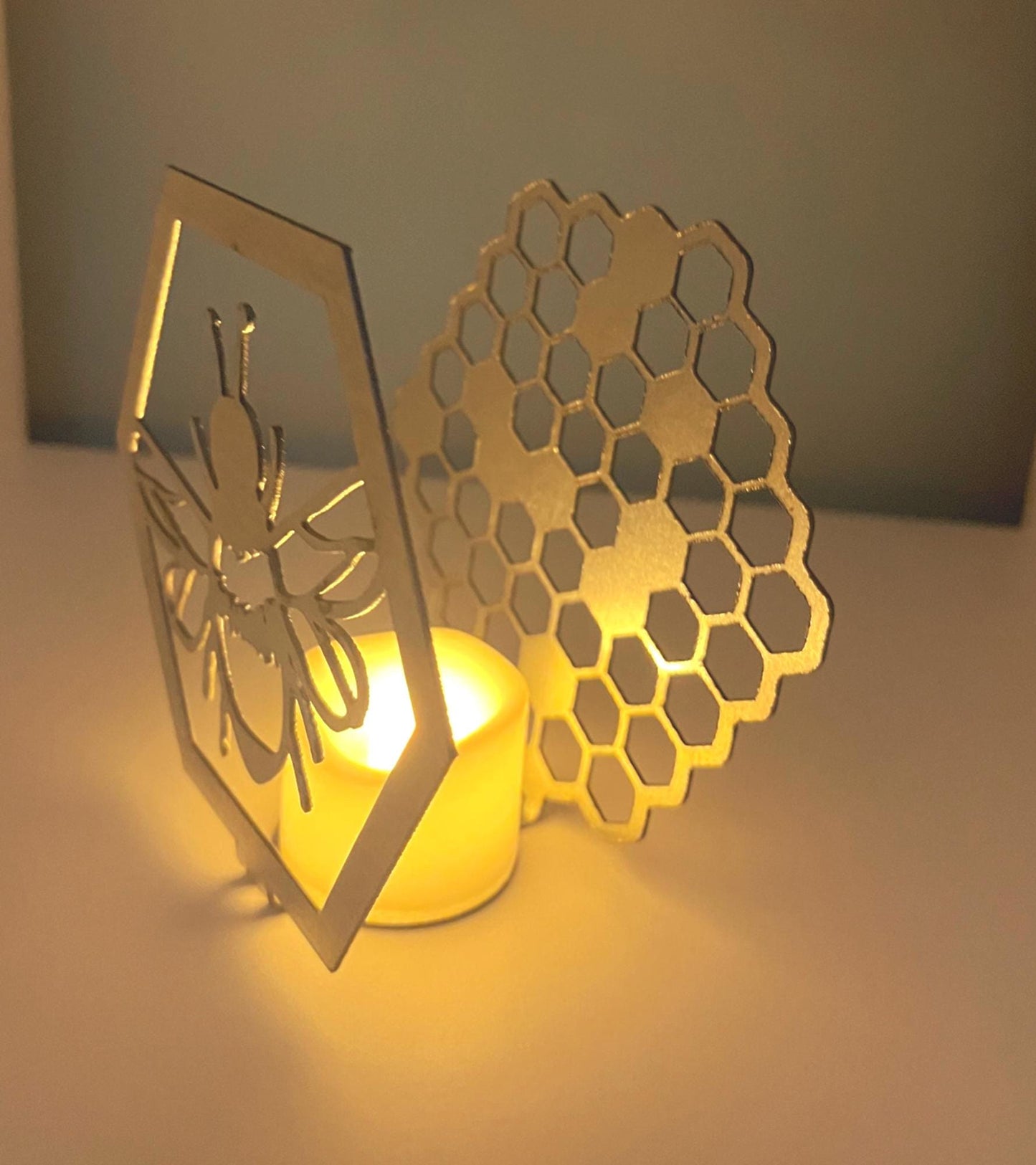 Bee and Honeycomb Tealight Holder