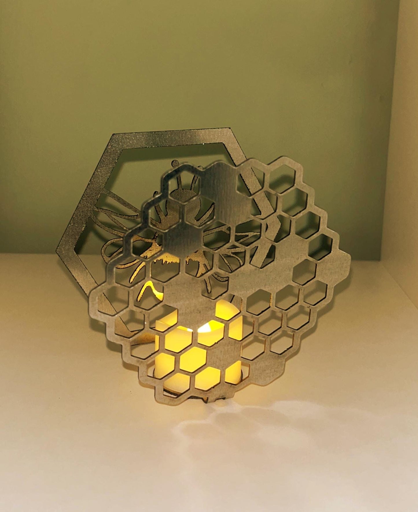Bee and Honeycomb Tealight Holder