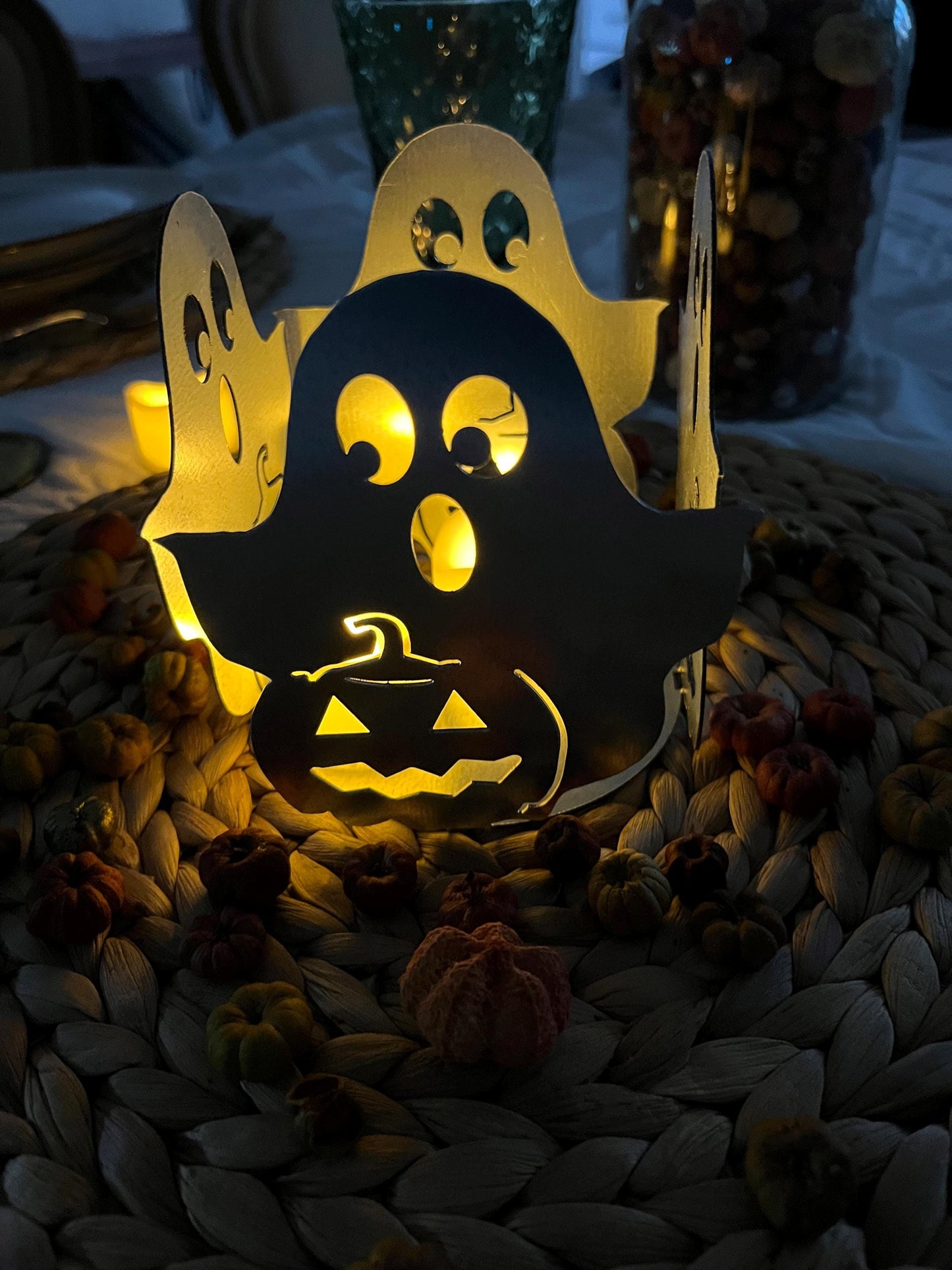 Ghost and Pumpkin Tea Light Holders