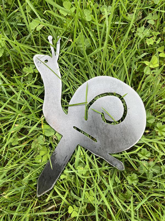 Corten Snail Garden Stake Decoration - Rusty Metal Garden Decor