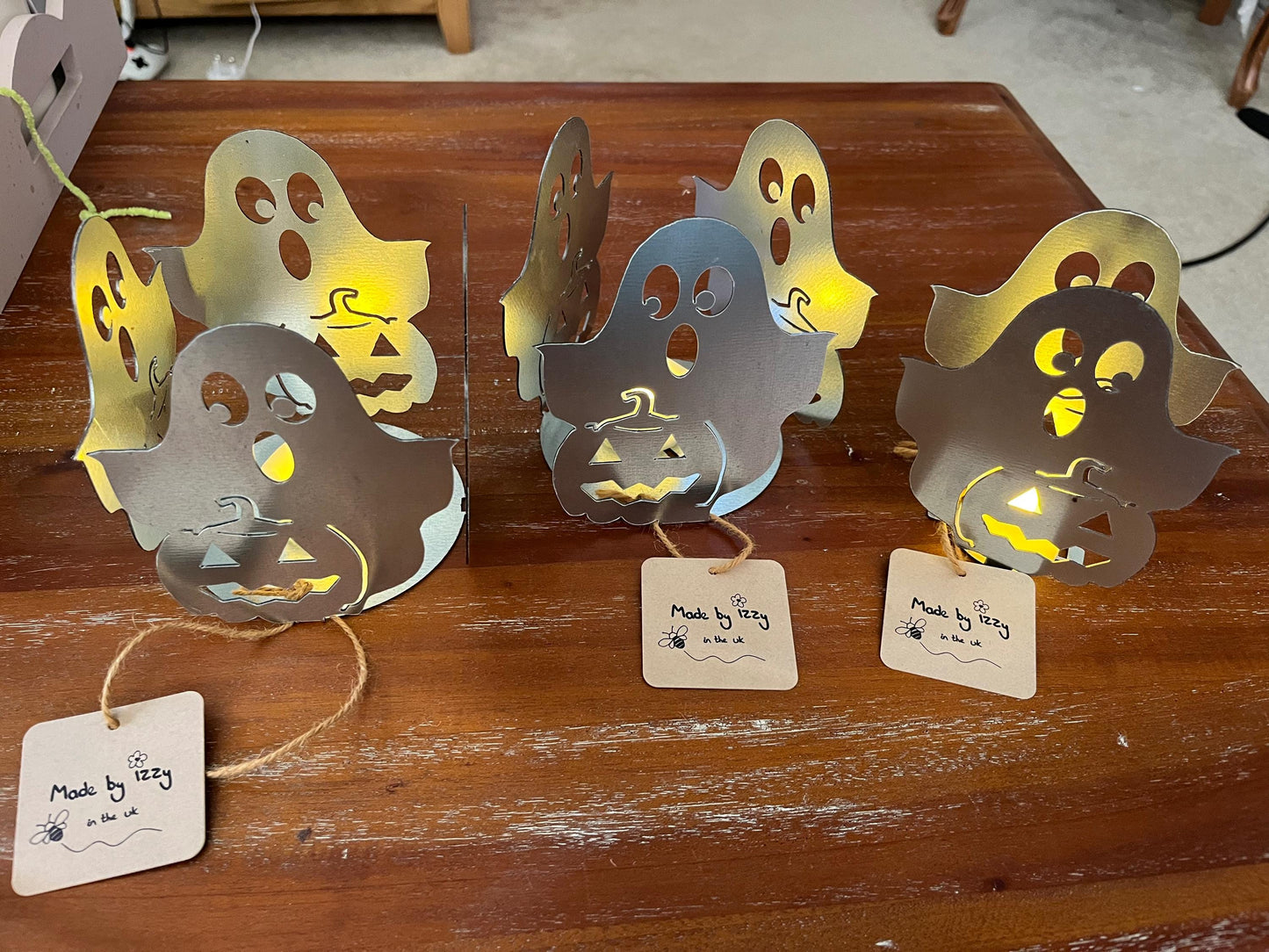 Ghost and Pumpkin Tea Light Holders