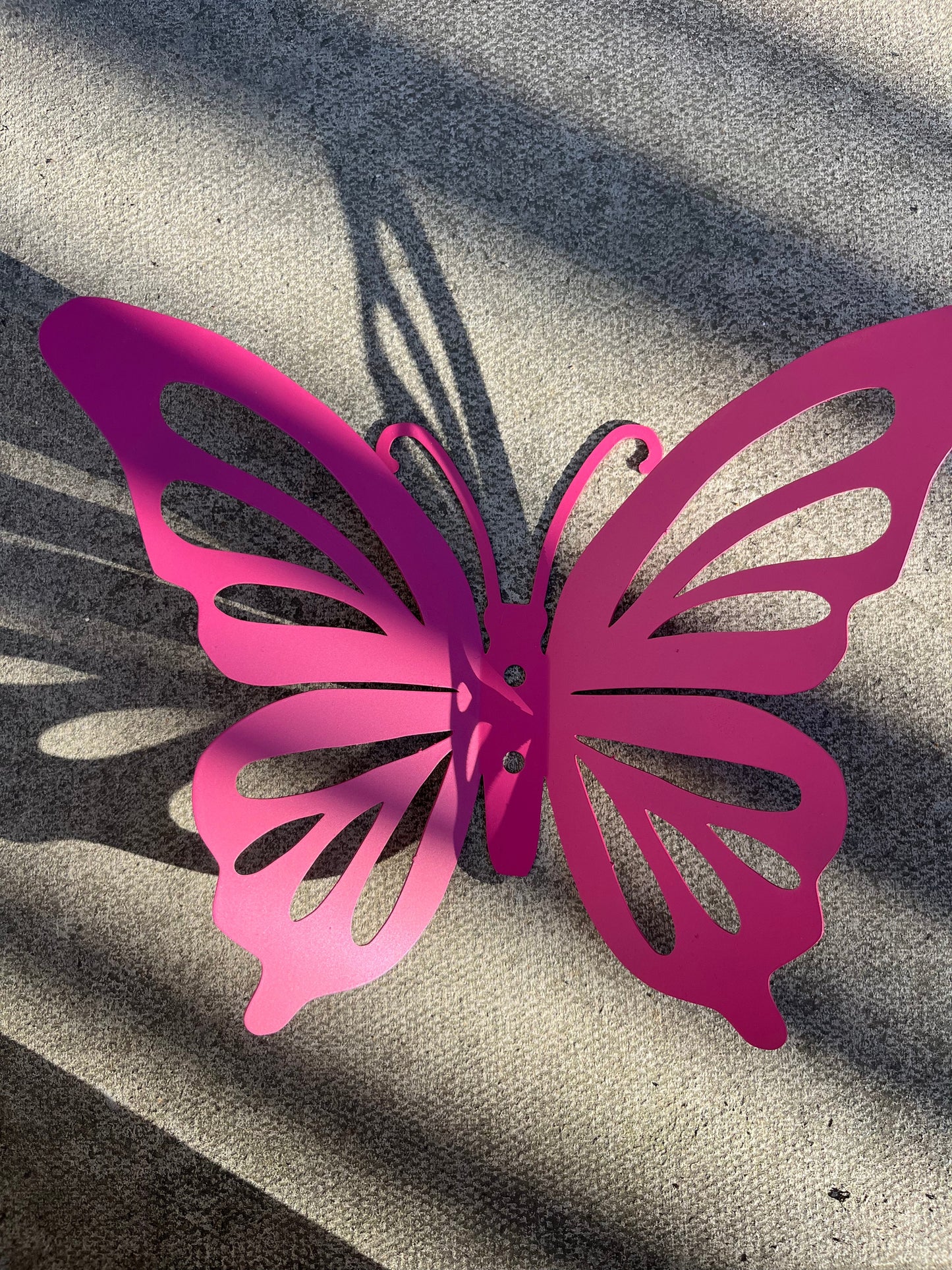 Pink Painted Butterfly Garden Wall Mount Spring Decoration