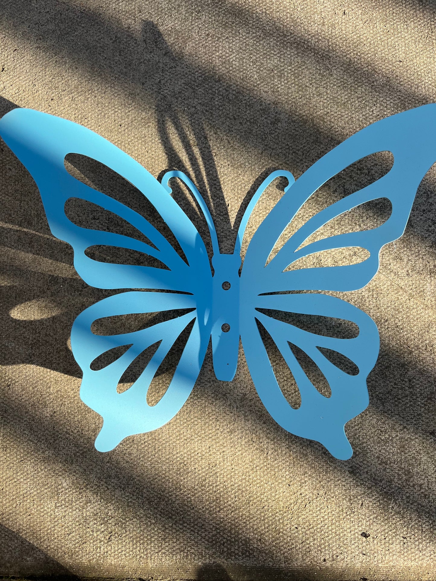 Blue Painted Butterfly Garden Wall Mount Spring Decoration