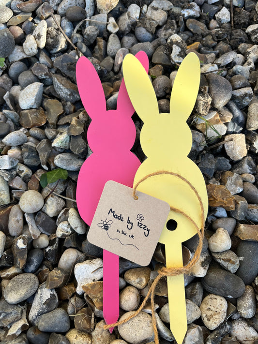 Painted Bunny Garden Stake Outdoor Spring Decoration