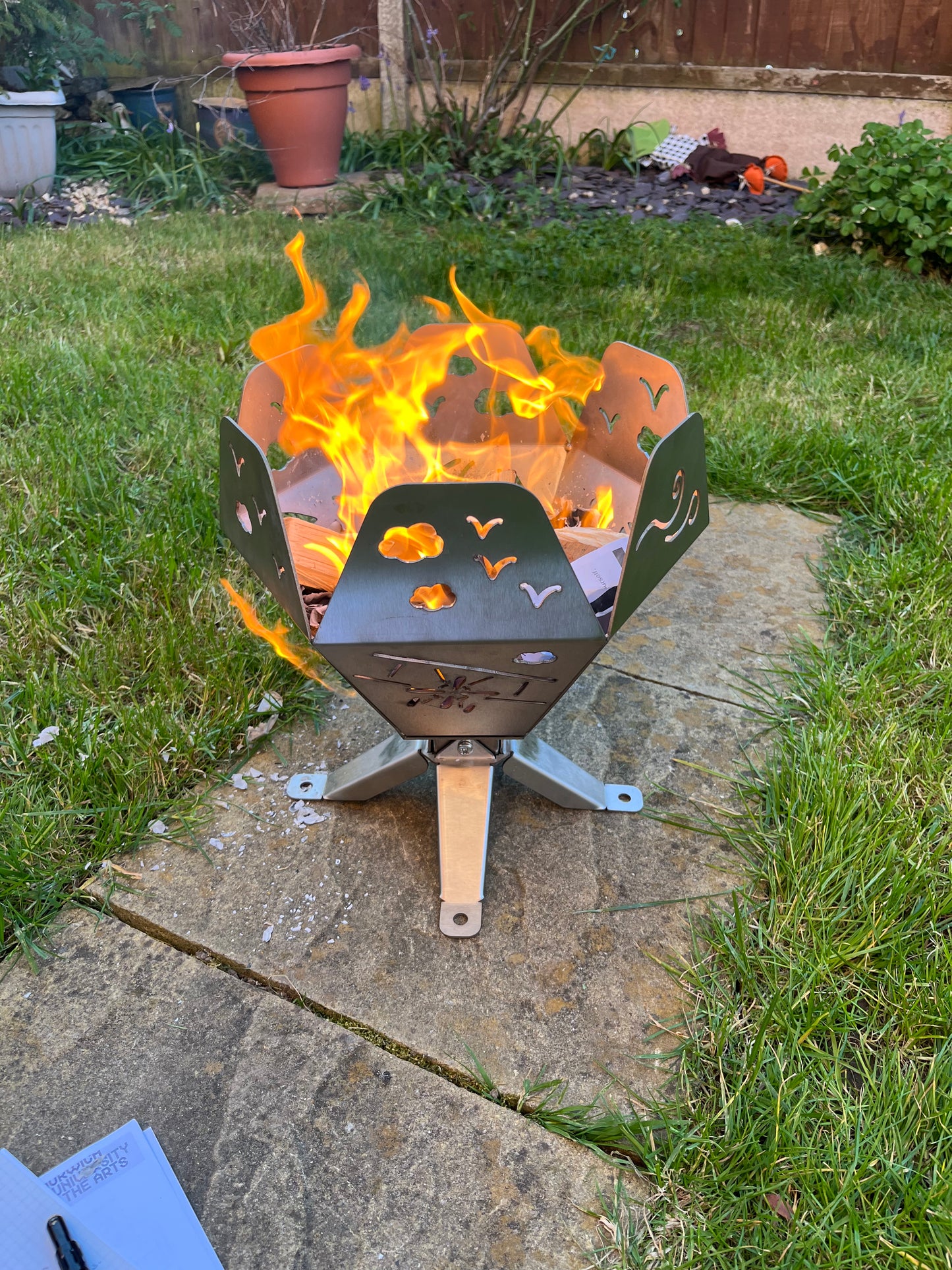 Planes and Hot Air Balloons Fire Bowl Stainless Steel
