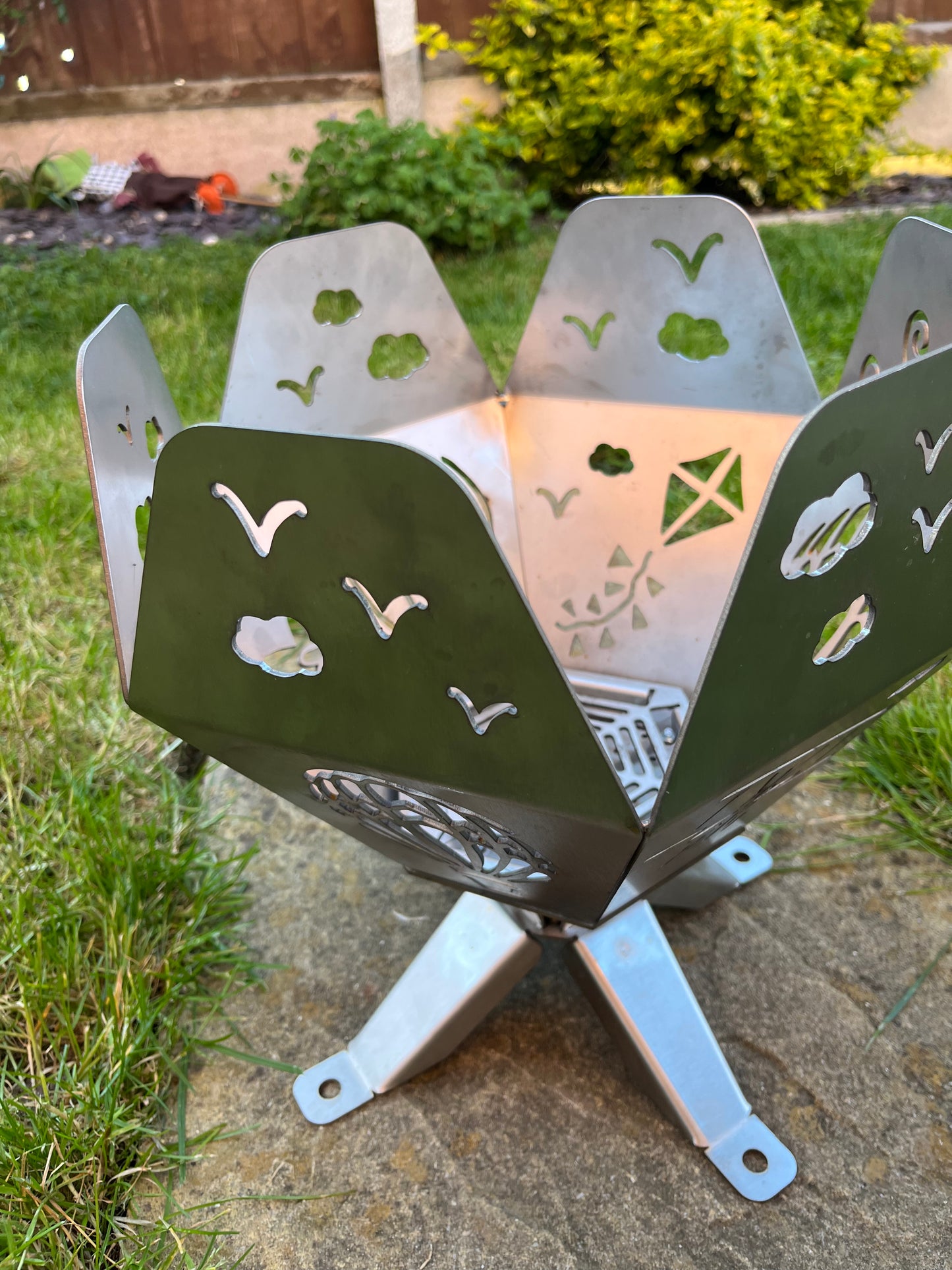 Planes and Hot Air Balloons Fire Bowl Stainless Steel
