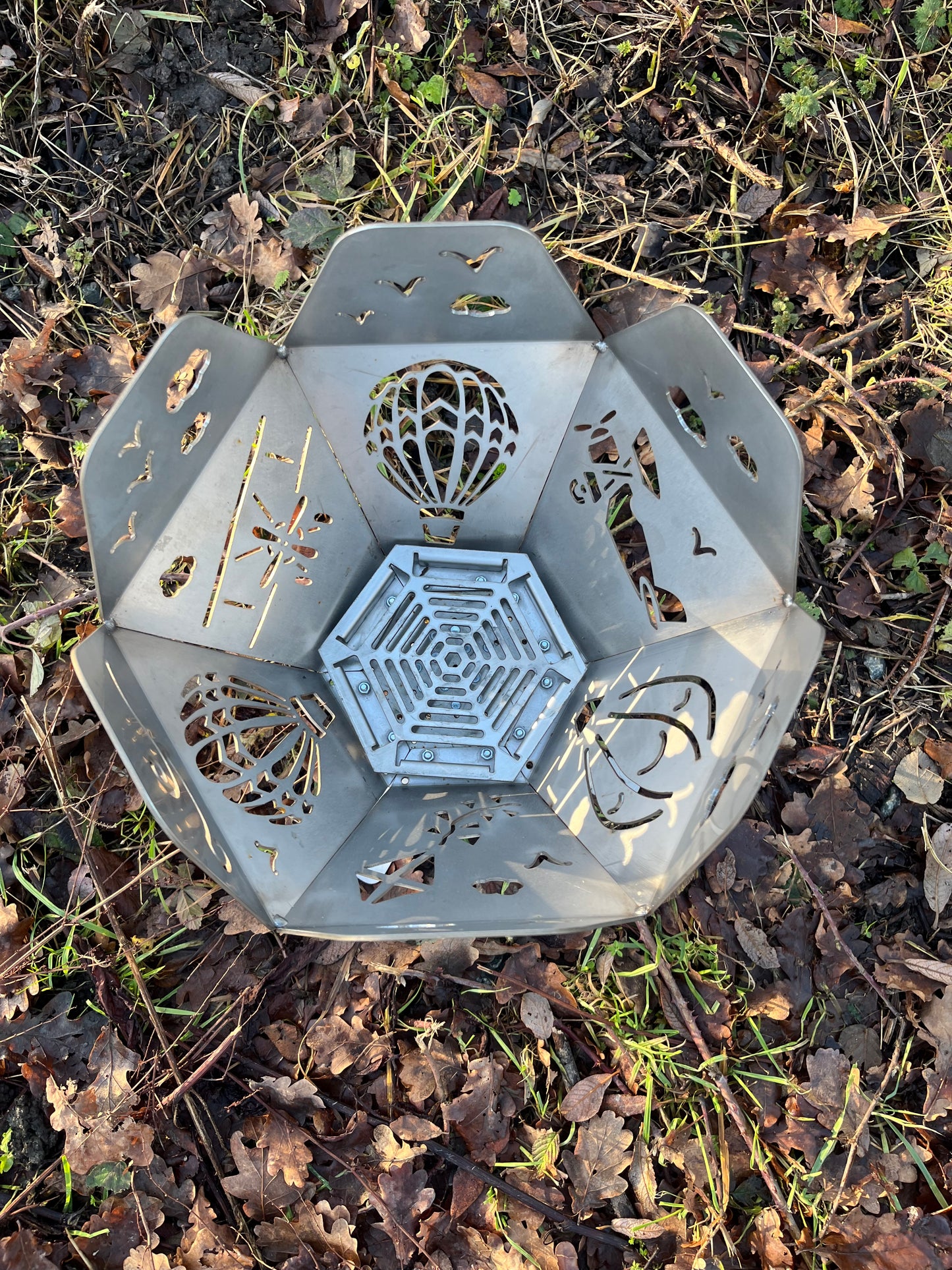 Planes and Hot Air Balloons Fire Bowl Stainless Steel