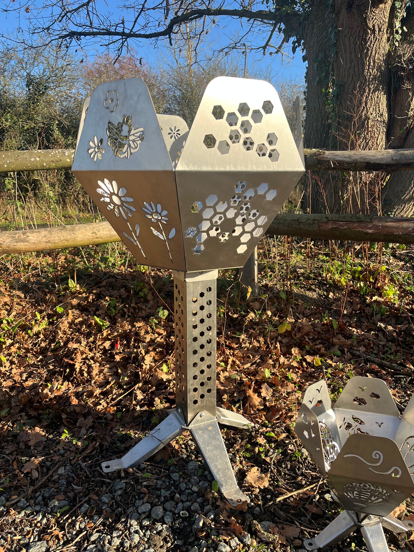 Bee and Honeycomb Fire Bowl