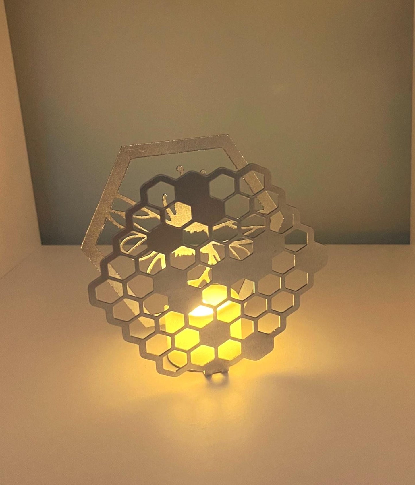 Bee and Honeycomb Tealight Holder