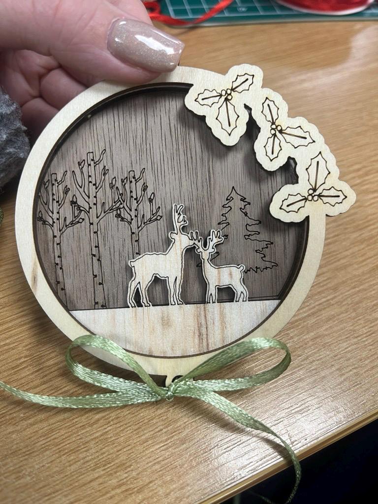 Winter reindeer bauble