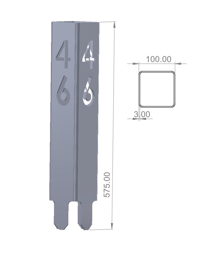 Decorative Rusty house number post