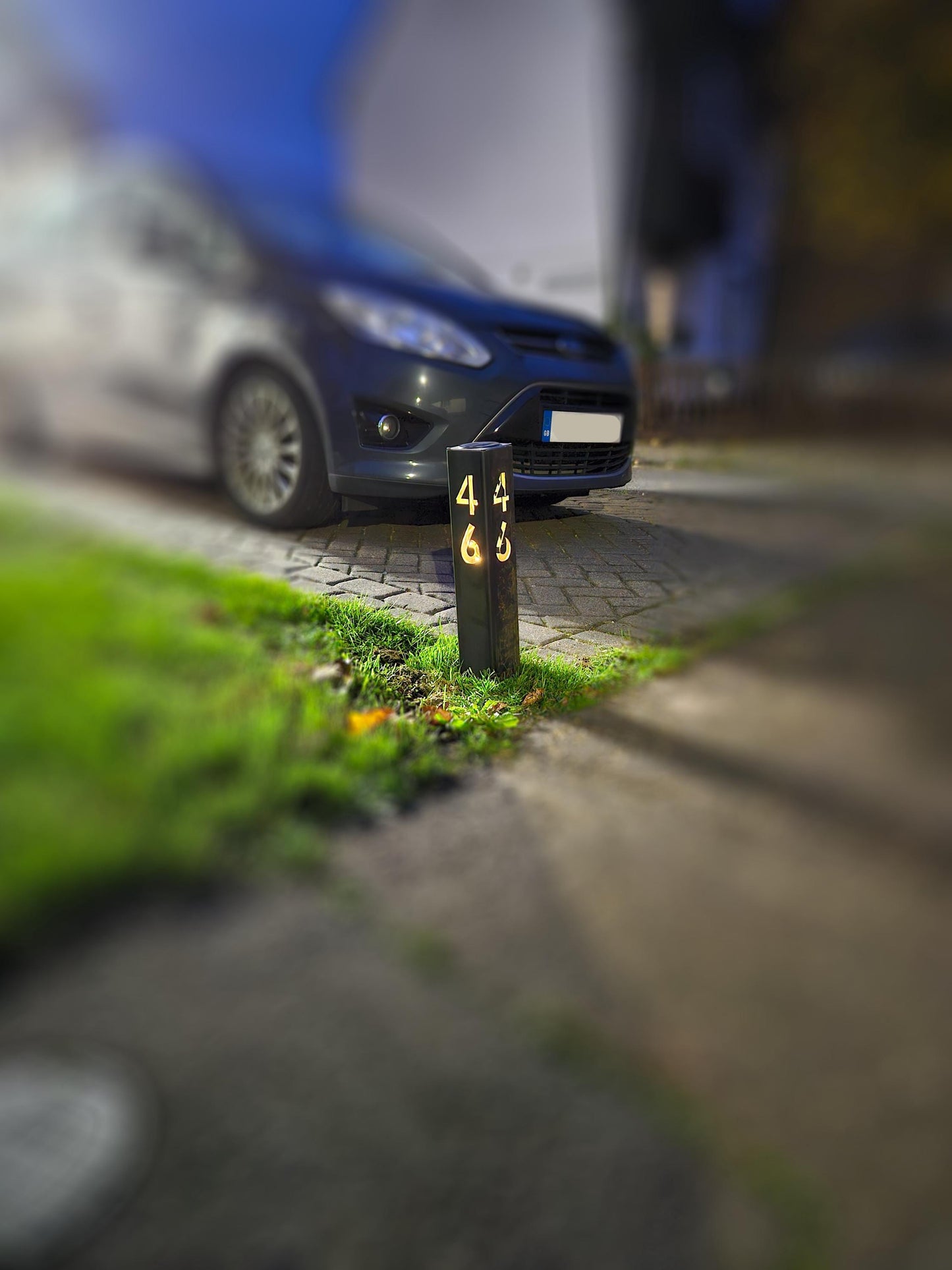 Decorative Rusty house number post