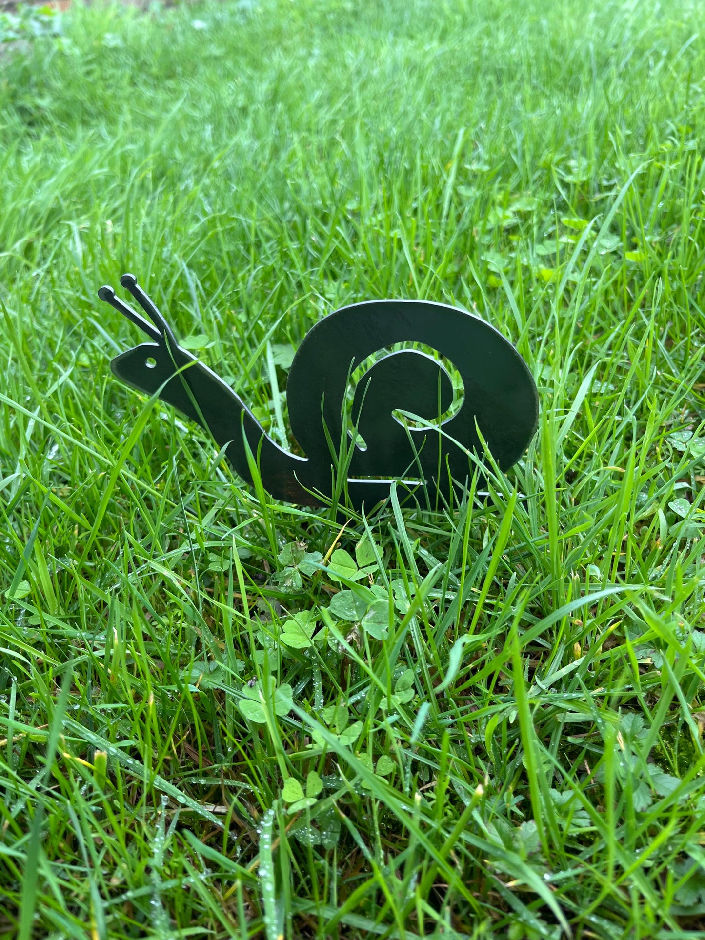 Corten Snail Garden Stake Decoration - Rusty Metal Garden Decor
