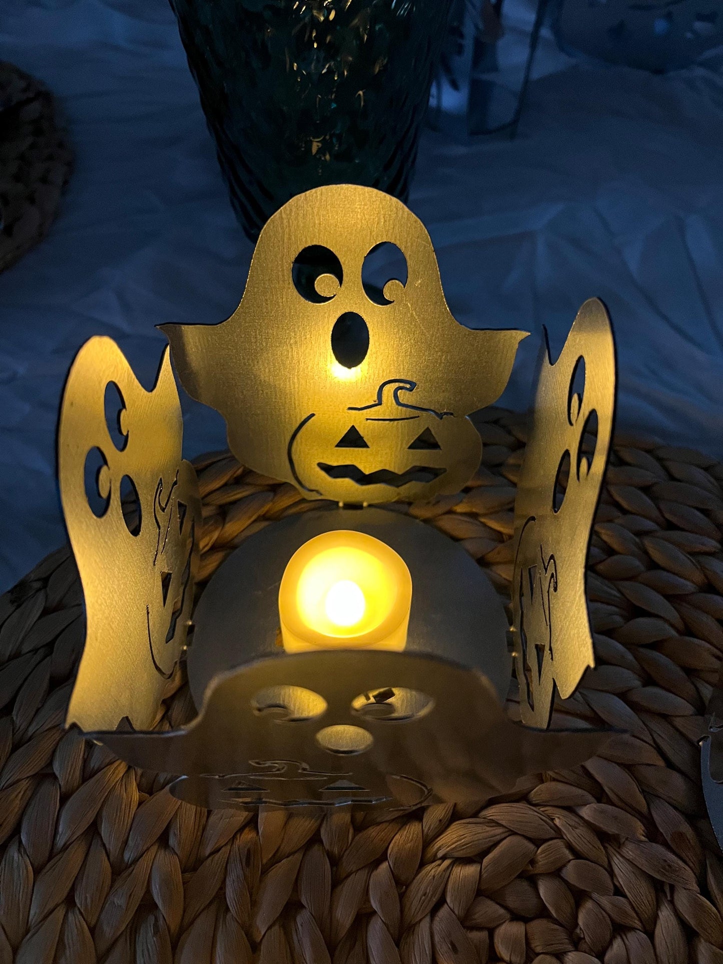 Ghost and Pumpkin Tea Light Holders
