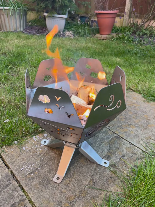 Planes and Hot Air Balloons Fire Bowl Stainless Steel